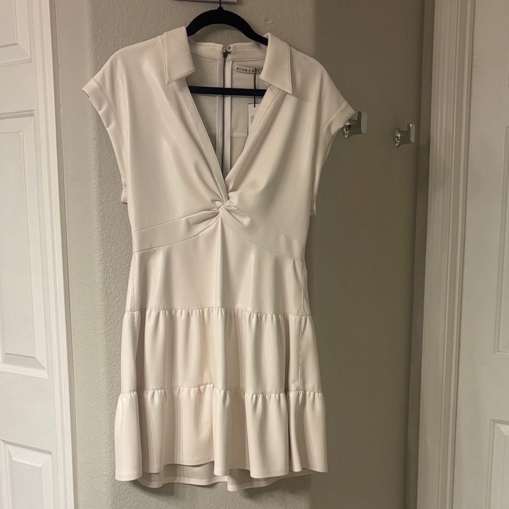 Alice + Olivia Off-White Collared Dress